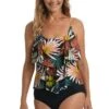 Palms And Fronds Two Tiered Tankini Top *FINAL SALE* -Swimwear Promotion Store MM2AN58 MLT F