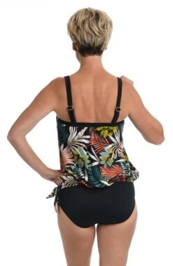 Palms And Fronds Bandeau Blouson Tankini Top *FINAL SALE* -Swimwear Promotion Store MM2AN66 MLT B