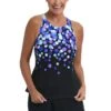 Confetti High Neck Cross Back Tankini Top *FINAL SALE* -Swimwear Promotion Store MM2AS85 COL F