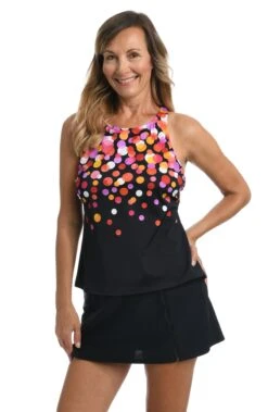 Confetti High Neck Cross Back Tankini Top *FINAL SALE* 8 Confetti High Neck Cross Back Tankini Top *FINAL SALE* -Swimwear Promotion Store MM2AS85 WRM F 2