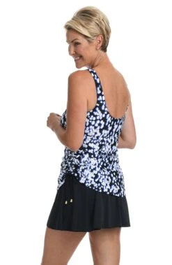 Tropical Rain Adjustable Tank Swim Dress One Piece -Swimwear Promotion Store MM2AV77 BLK B 3