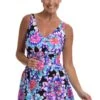 Mum's The Word Empire Swim Dress One Piece - FINAL SALE 1 Mum's The Word Empire Swim Dress One Piece - FINAL SALE -Swimwear Promotion Store MM2AZ40 BLK F