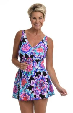Mum's The Word Empire Swim Dress One Piece - FINAL SALE
