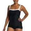 Solid Bandeau Girl Leg One Piece -Swimwear Promotion Store MM3C422 BLK F 1