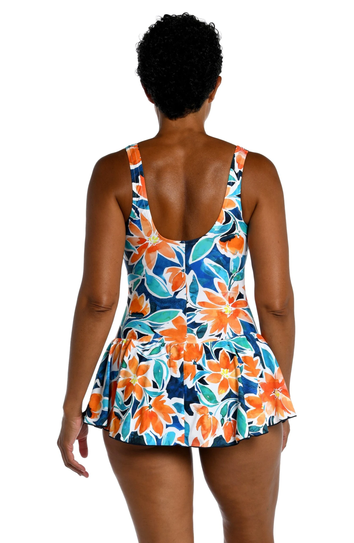Joyful Blooms Princess Seam Swim Dress One Piece 4 Joyful Blooms Princess Seam Swim Dress One Piece - Image 2