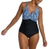 Tidal Wave Wrap Front One Piece -Swimwear Promotion Store MM3CB08 BLK F 1 Full