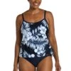 Moonlight Tropics Scoop Neck Faux Tankini One Piece -Swimwear Promotion Store MM3CC12 IND F 1