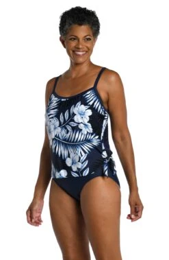 Moonlight Tropics Scoop Neck Faux Tankini One Piece -Swimwear Promotion Store MM3CC12 IND F 2