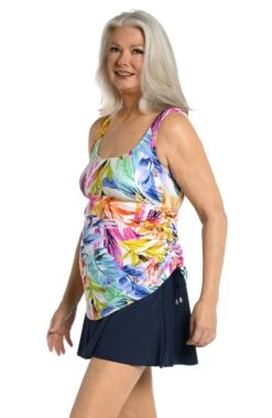 Conga Vines Adjustable Tank Swim Dress One Piece -Swimwear Promotion Store MM3CD77 MLT F 2