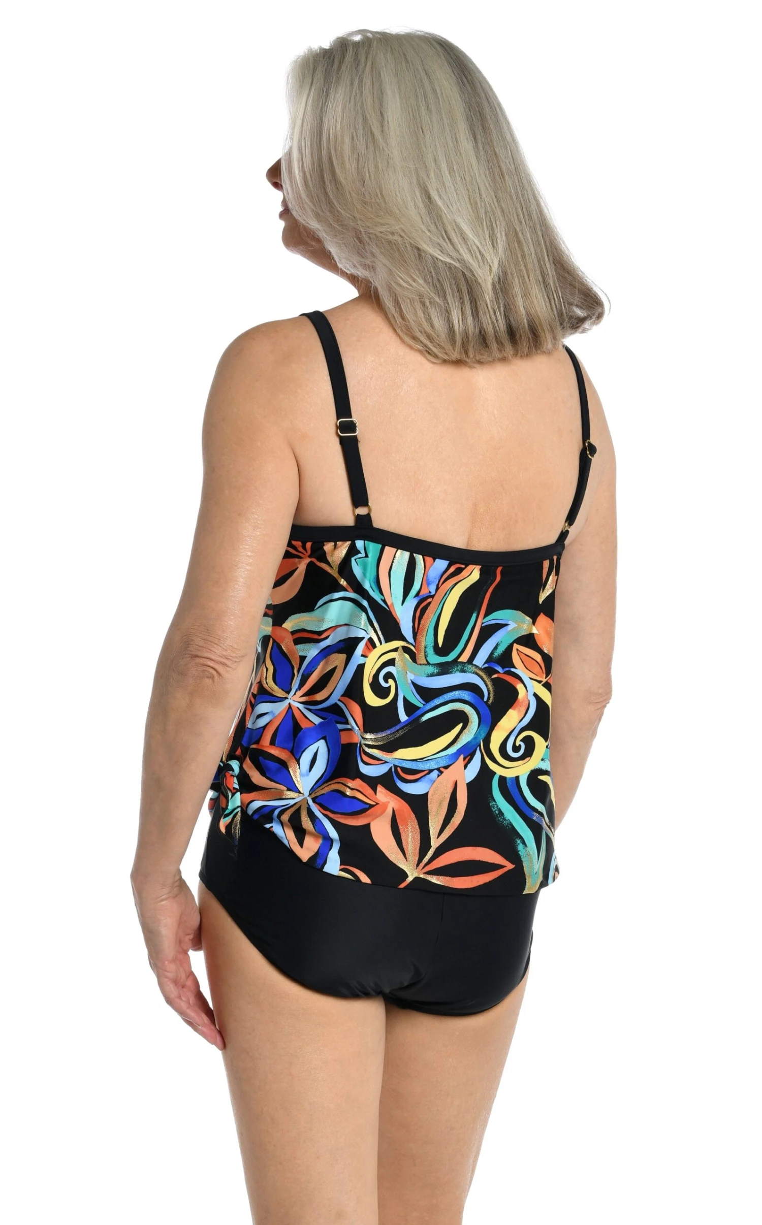 Watercolor Expressions Scoop Neck Faux Tankini One Piece - FINAL SALE 4 Watercolor Expressions Scoop Neck Faux Tankini One Piece - FINAL SALE - Image 2