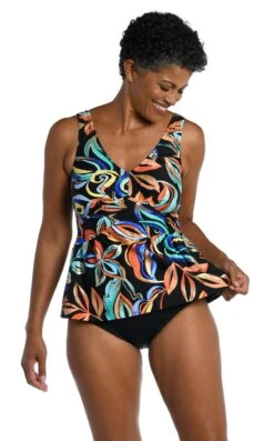 Watercolor Expressions Empire Underwire Tankini Top - FINAL SALE -Swimwear Promotion Store MM3CG71 MLT F 2