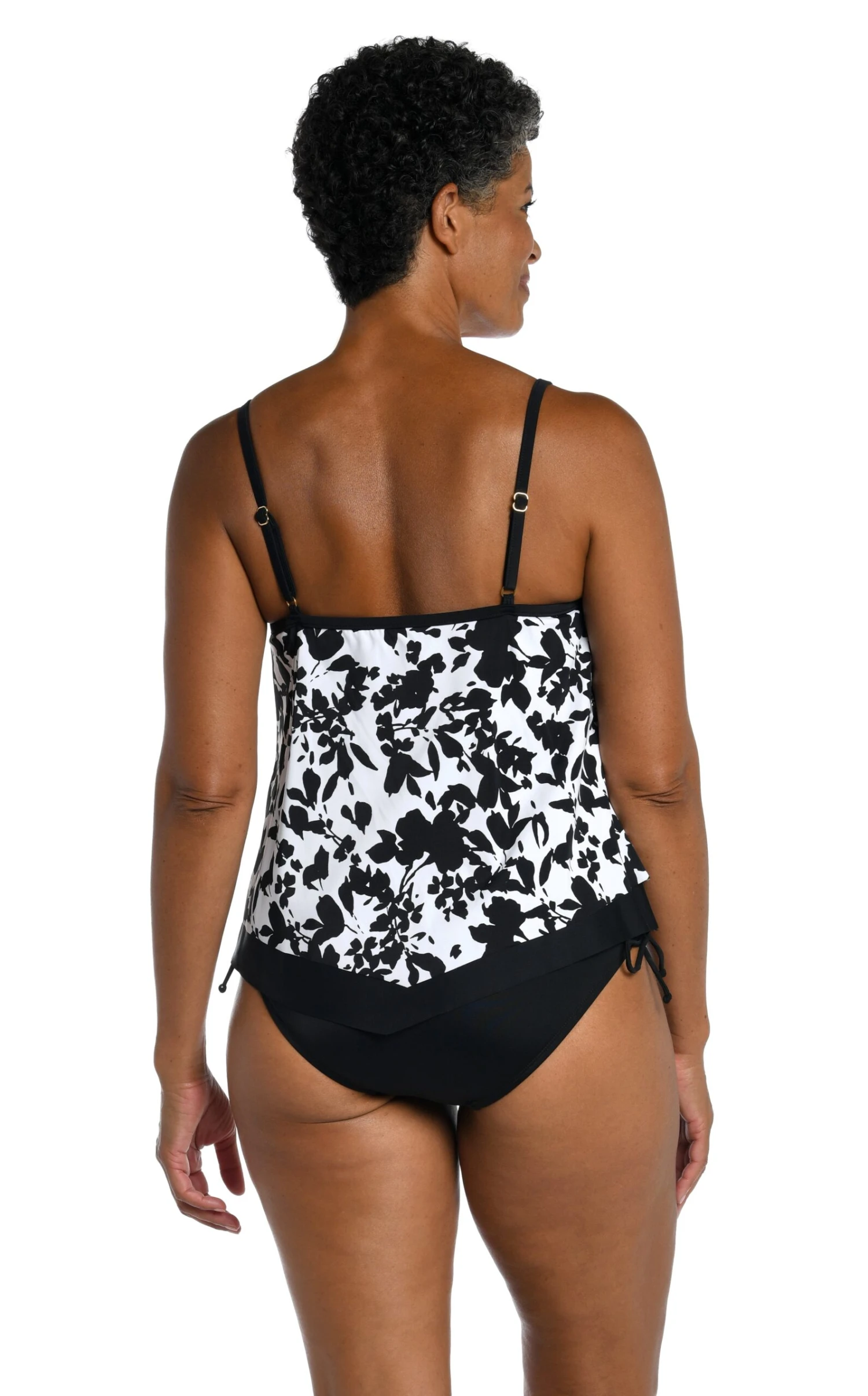 Floating Flowers Flutter Hem Tankini Top 4 Floating Flowers Flutter Hem Tankini Top - Image 2