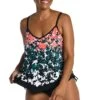 Floating Flowers Flutter Hem Tankini Top -Swimwear Promotion Store MM3CJ07 MLT F 1