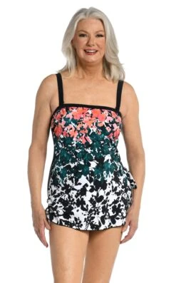 Floating Flowers Bandeau Sarong One Piece
