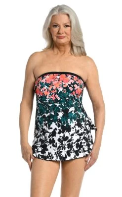 Floating Flowers Bandeau Sarong One Piece -Swimwear Promotion Store MM3CJ31 MLT F 2