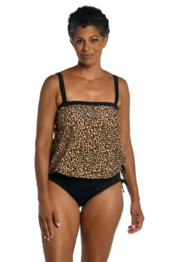 Cougar Bandeau Blouson Tankini Top - FINAL SALE