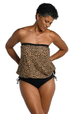 Cougar Bandeau Blouson Tankini Top - FINAL SALE -Swimwear Promotion Store MM3CL66 NAT F 2