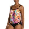 Sunset Bouquet Scoop Neck Faux Tankini One Piece - FINAL SALE -Swimwear Promotion Store MM3CP12 MLT F 1