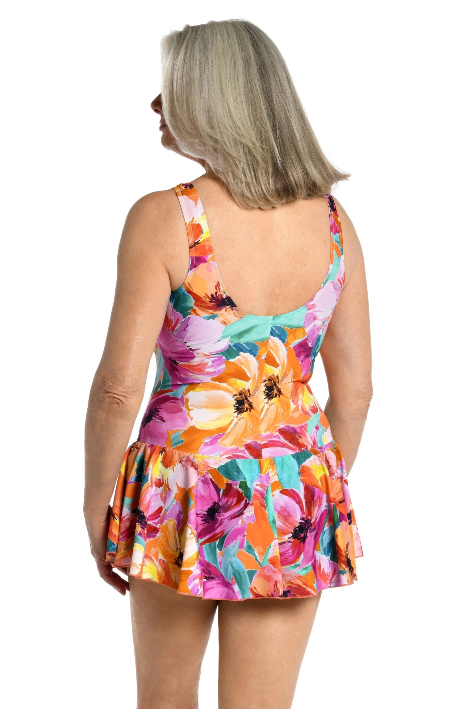 Sunset Bouquet Princess Seam Swim Dress One Piece - FINAL SALE 4 Sunset Bouquet Princess Seam Swim Dress One Piece - FINAL SALE - Image 2