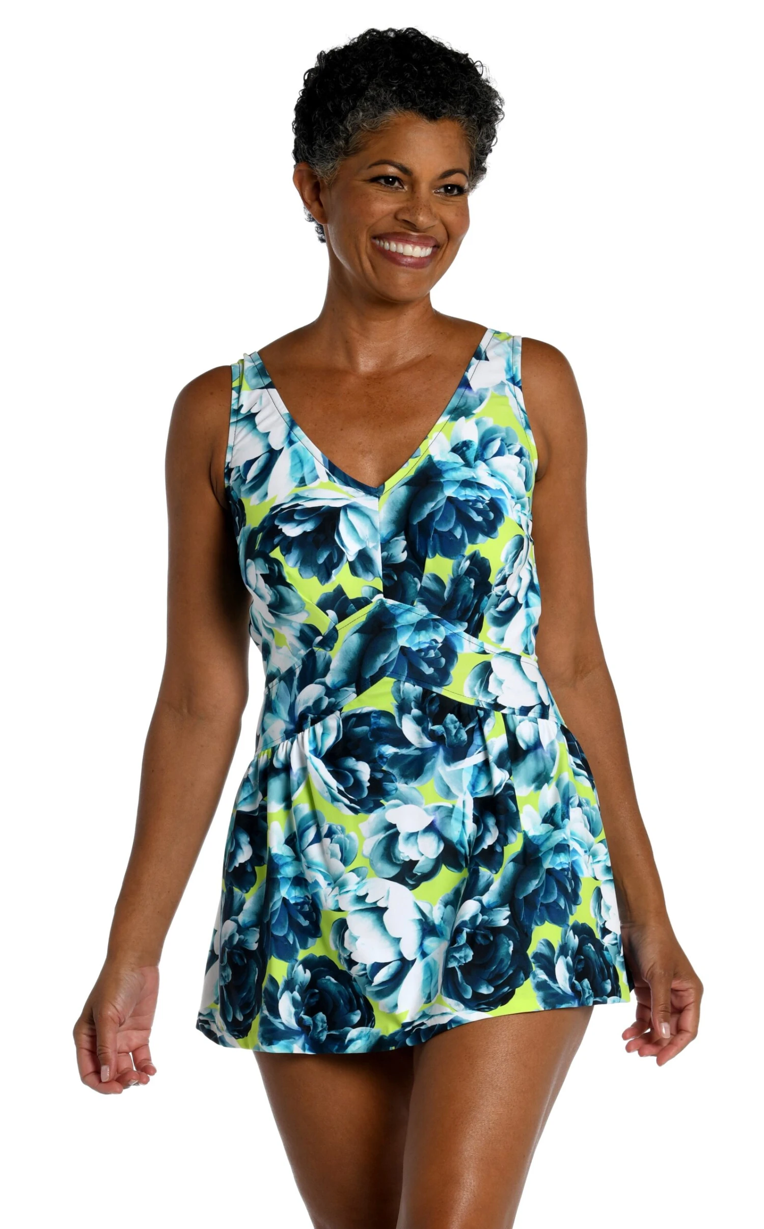 Electric Rose Empire Swim Dress One Piece - FINAL SALE 3 Electric Rose Empire Swim Dress One Piece - FINAL SALE