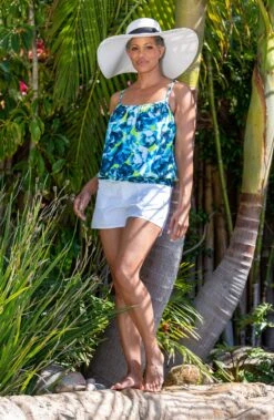 Electric Rose Blouson Underwire Tankini Top - FINAL SALE -Swimwear Promotion Store MM3CQ61 MLT MM6NL53 WHT Shot 43 Shot 43 031 Web