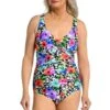 Pop Petals Twist Front One Piece - FINAL SALE 1 Pop Petals Twist Front One Piece - FINAL SALE -Swimwear Promotion Store MM3CV04 MLT F 1