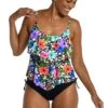 Pop Petals Two Tiered Tankini Top - FINAL SALE 2 Pop Petals Two Tiered Tankini Top - FINAL SALE -Swimwear Promotion Store MM3CV58 MLT F 1