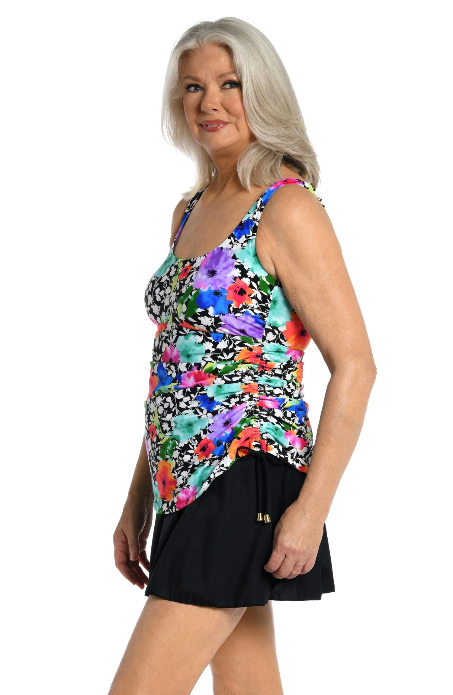 Pop Petals Adjustable Tank Swim Dress One Piece - FINAL SALE 4 Pop Petals Adjustable Tank Swim Dress One Piece - FINAL SALE - Image 2