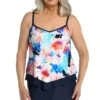 Illusion Blossoms Flutter Hem Tankini Top - FINAL SALE -Swimwear Promotion Store MM3CX07 MLT F 1