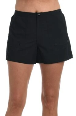 Solid Woven Boardshort Bottom -Swimwear Promotion Store MM6NL53BLK F1