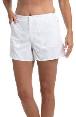 Solid Woven Boardshort Bottom -Swimwear Promotion Store MM6NL53WHT F2