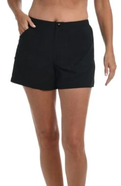 Solid Woven Boardshort Bottom -Swimwear Promotion Store MM6NL53 BLK F2