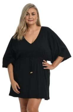 Solid Kimono Tunic Cover Up (Plus Size)
