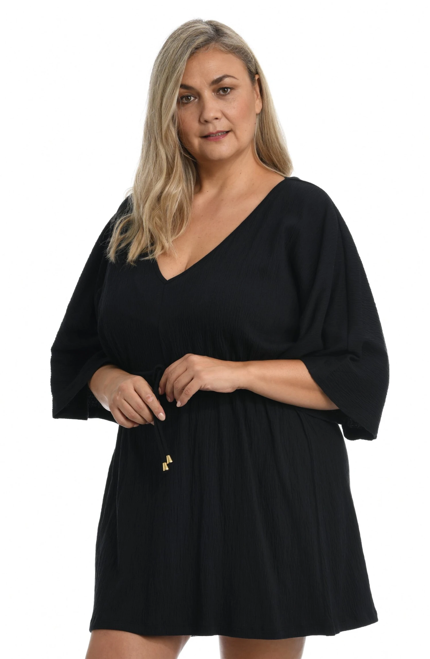 Solid Kimono Tunic Cover Up (Plus Size) 3 Solid Kimono Tunic Cover Up (Plus Size) - Image 2
