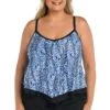 Tidal Wave Flutter Hem Tankini Top (Plus Size) -Swimwear Promotion Store MW3CB07 BLK F 1