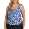 Feathers & Flair Faux Skirtini One Piece (Plus Size) - FINAL SALE