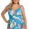 Crafted Botanical Empire Swim Dress One Piece (Plus Size) - FINAL SALE -Swimwear Promotion Store MW3CF40 EMR F 1