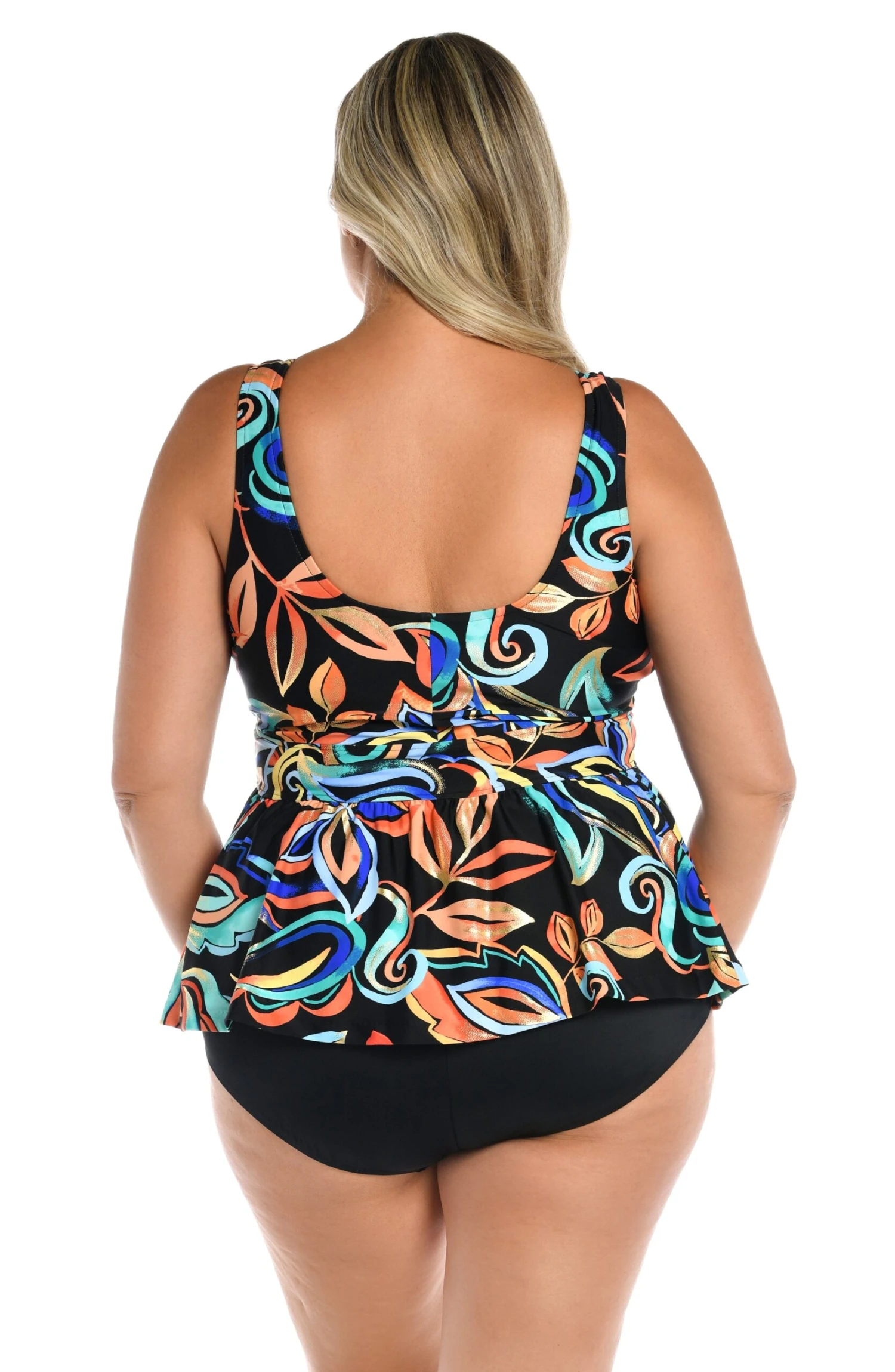Watercolor Expressions Empire Underwire Tankini Top (Plus Size) - FINAL SALE 4 Watercolor Expressions Empire Underwire Tankini Top (Plus Size) - FINAL SALE - Image 2