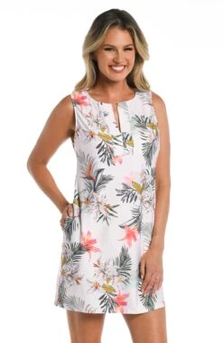 24th & Ocean Tahiti Skies Sleeveless Shift Dress Cover Up
