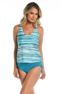 24th & Ocean Seaside Breeze Underwire Crossback Tankini Top
