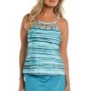 24th & Ocean Seaside Breeze Cutout High Neck Tankini Top -Swimwear Promotion Store TF3DB89 TEA F 1