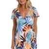 24th & Ocean To The Tropics Ruffle Sleeve Cover Up Dress -Swimwear Promotion Store TF3DD05 MLT F 1
