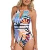 24th & Ocean To The Tropics High Neck Keyhole One Piece -Swimwear Promotion Store TF3DD27 MLT F 1