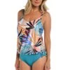 24th & Ocean To The Tropics Underwire V-Neck Blouson Tankini Top -Swimwear Promotion Store TF3DD80 MLT F 1
