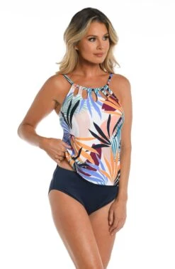 24th & Ocean To The Tropics Cutout High Neck Tankini Top -Swimwear Promotion Store TF3DD89 MLT F 2
