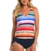 24th & Ocean Sunset Stripe Underwire Crossback Tankini Top 1 24th & Ocean Sunset Stripe Underwire Crossback Tankini Top -Swimwear Promotion Store TF3DF64 MLT F 1