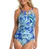 24th & Ocean West Palms High Neck Keyhole One Piece -Swimwear Promotion Store TF3DG17 SAP F 1