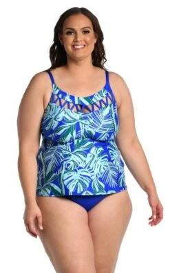24th & Ocean West Palms Cutout High Neck Tankini Swimsuit Top -Swimwear Promotion Store TF3DG71W SAP F1