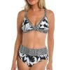 24th & Ocean Antigua Leaf Crossback Bikini Swimsuit Top -Swimwear Promotion Store TF3DJ48 BWH F 1
