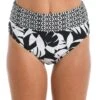 24th & Ocean Antigua Leaf Mid Waist Spliced Bottom -Swimwear Promotion Store TF3DJ94 BWH F 1